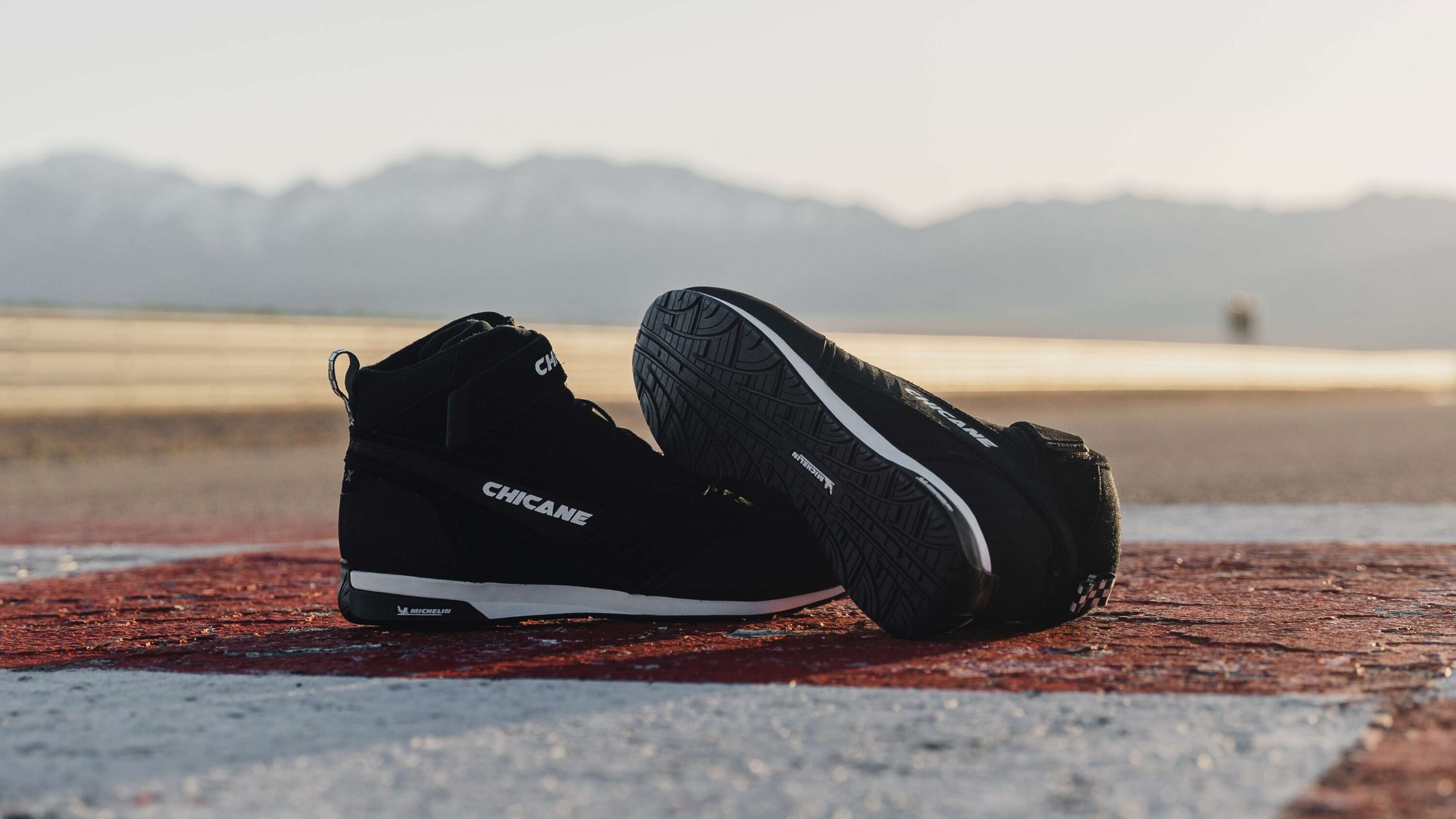 LVRY TS-X professional pit crew shoes with Michelin wet-race tread sole designed for grip, durability, and all-day trackside support